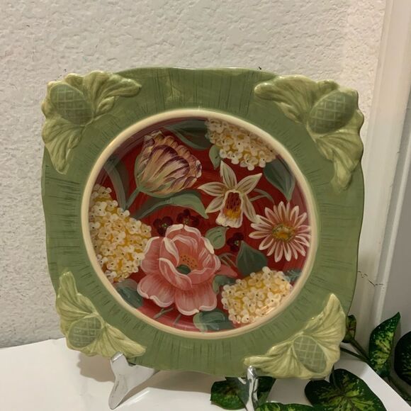 Certified International Pamela Gladding Dinner Plate Hand Painted Floral 11 1/4" - Picture 2 of 10